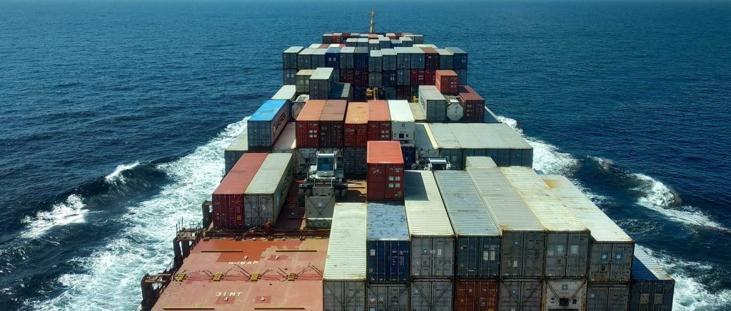 Cargo ship in water